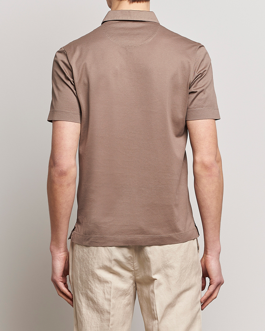 Herre | Pikéer | Canali | Short Sleeve Polo Pique Taupe