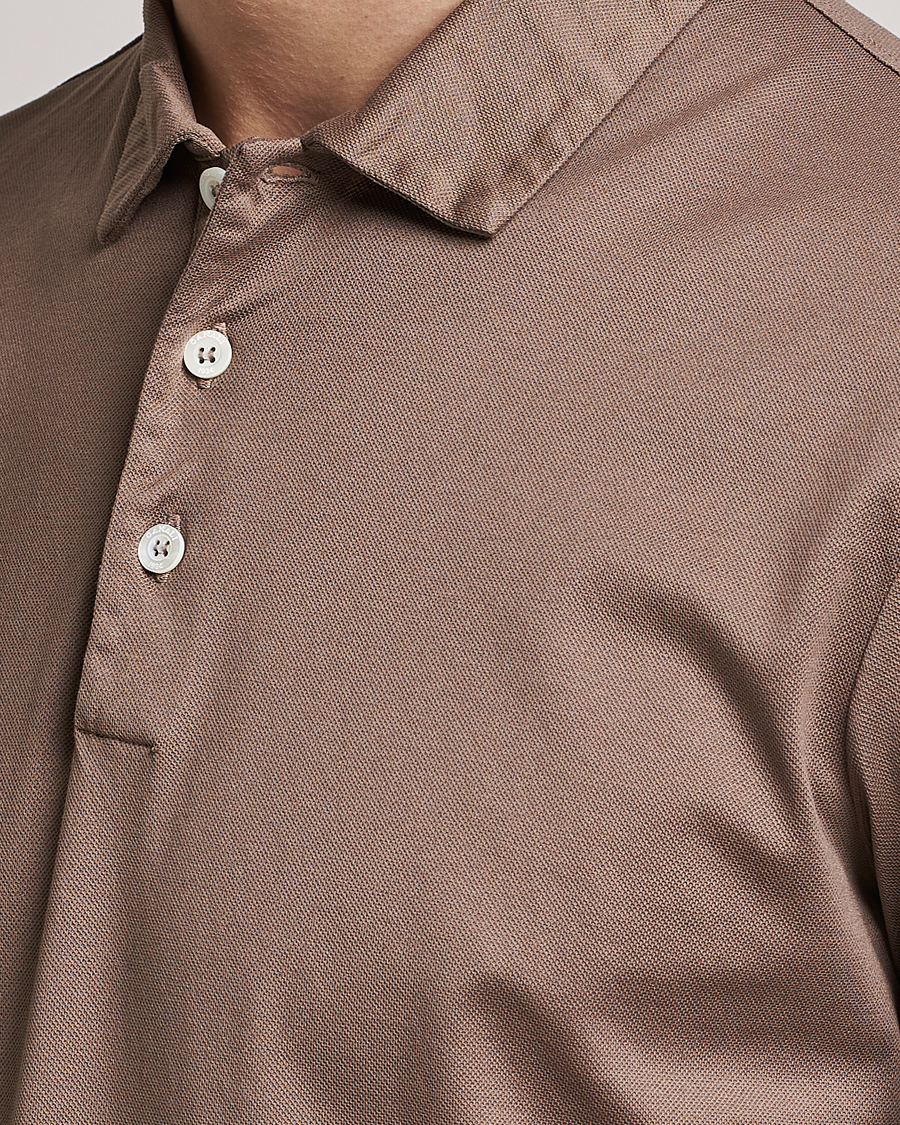 Herre | Pikéer | Canali | Short Sleeve Polo Pique Taupe