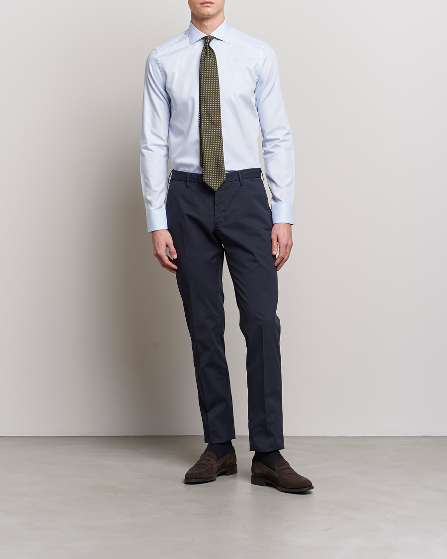 Herre | Klær | Canali | Slim Fit Cotton Shirt Light Blue