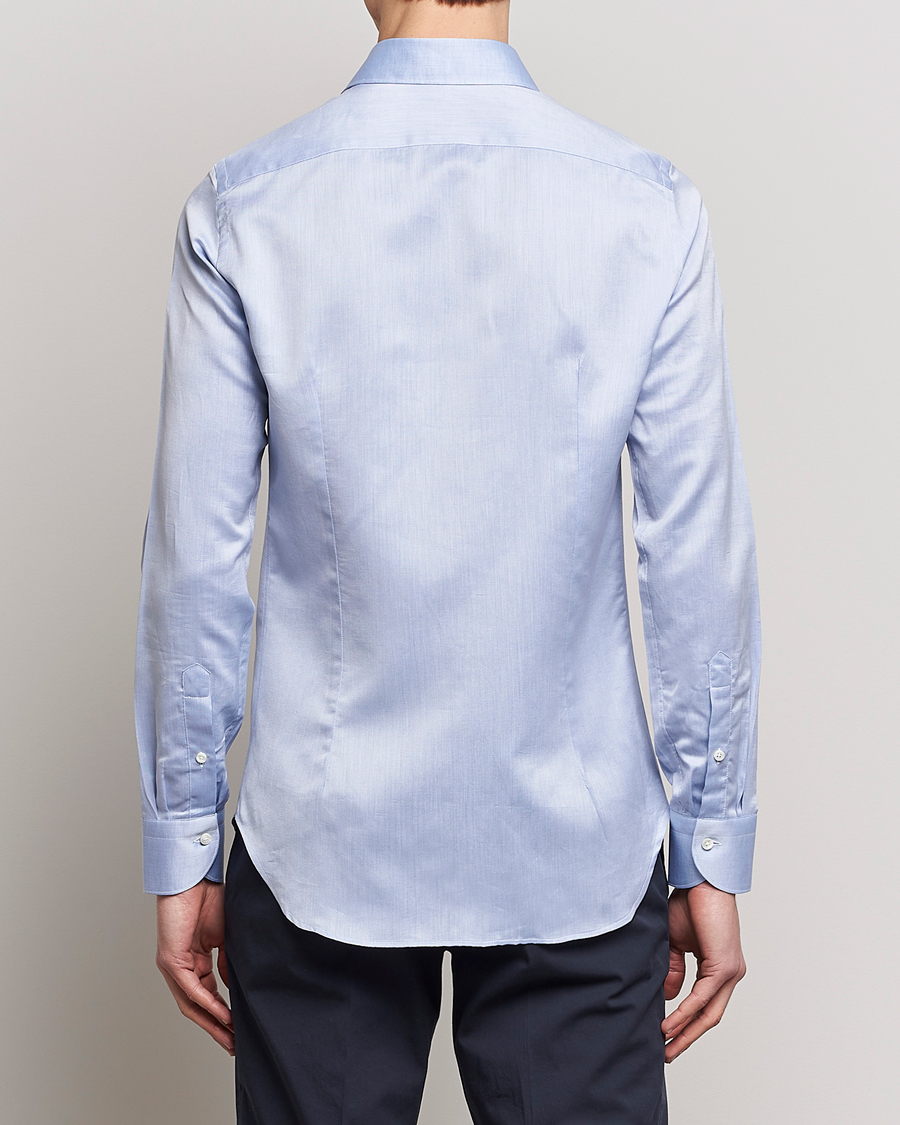Herre | Skjorter | Canali | Slim Fit Linen Shirt Light Blue