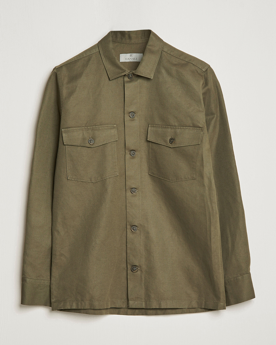 Herre | Skjorter | Canali | Safari Overshirt Olive