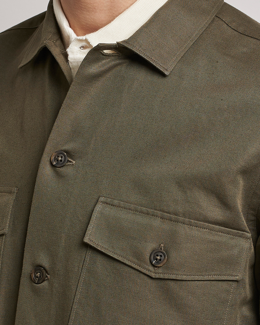 Herre | Skjorter | Canali | Safari Overshirt Olive