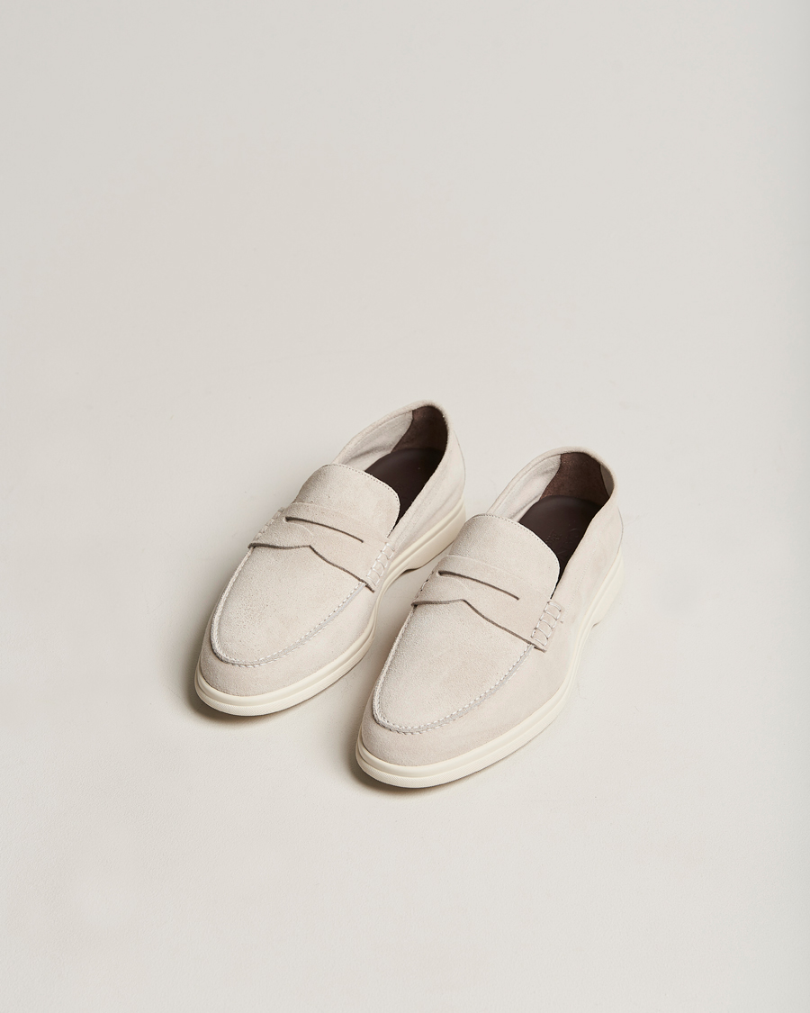 Herre |  | Canali | Summer Loafers Light Beige Suede