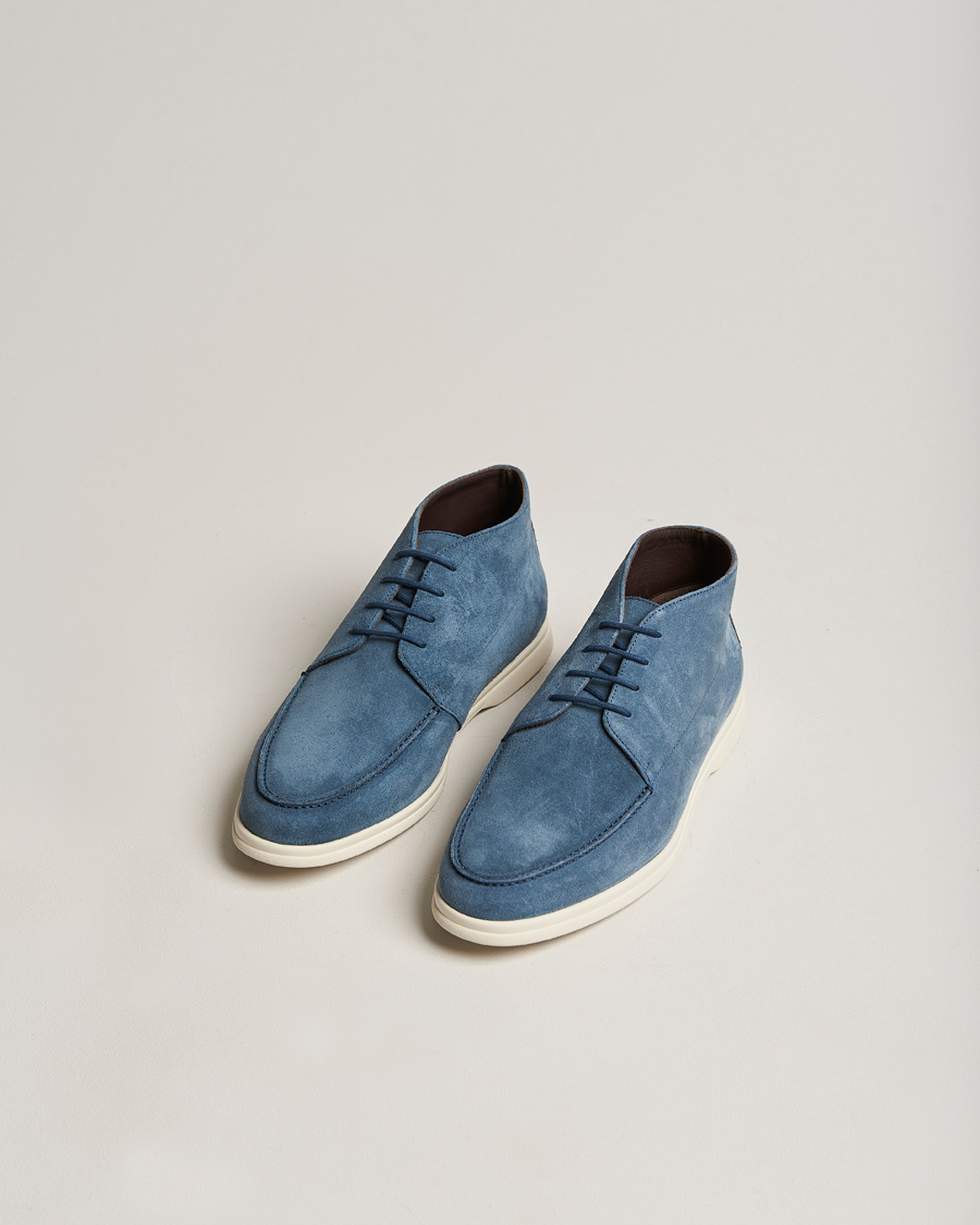 Herre |  | Canali | Chukka Boots Light blue Suede