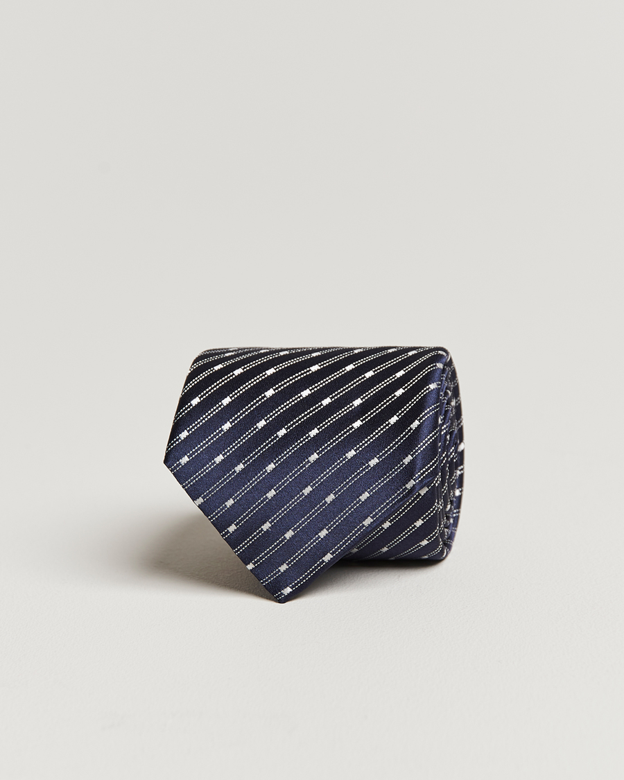 Herre | Canali Micro Jacquard Silk Tie Navy | Canali | Micro Jacquard Silk Tie Navy