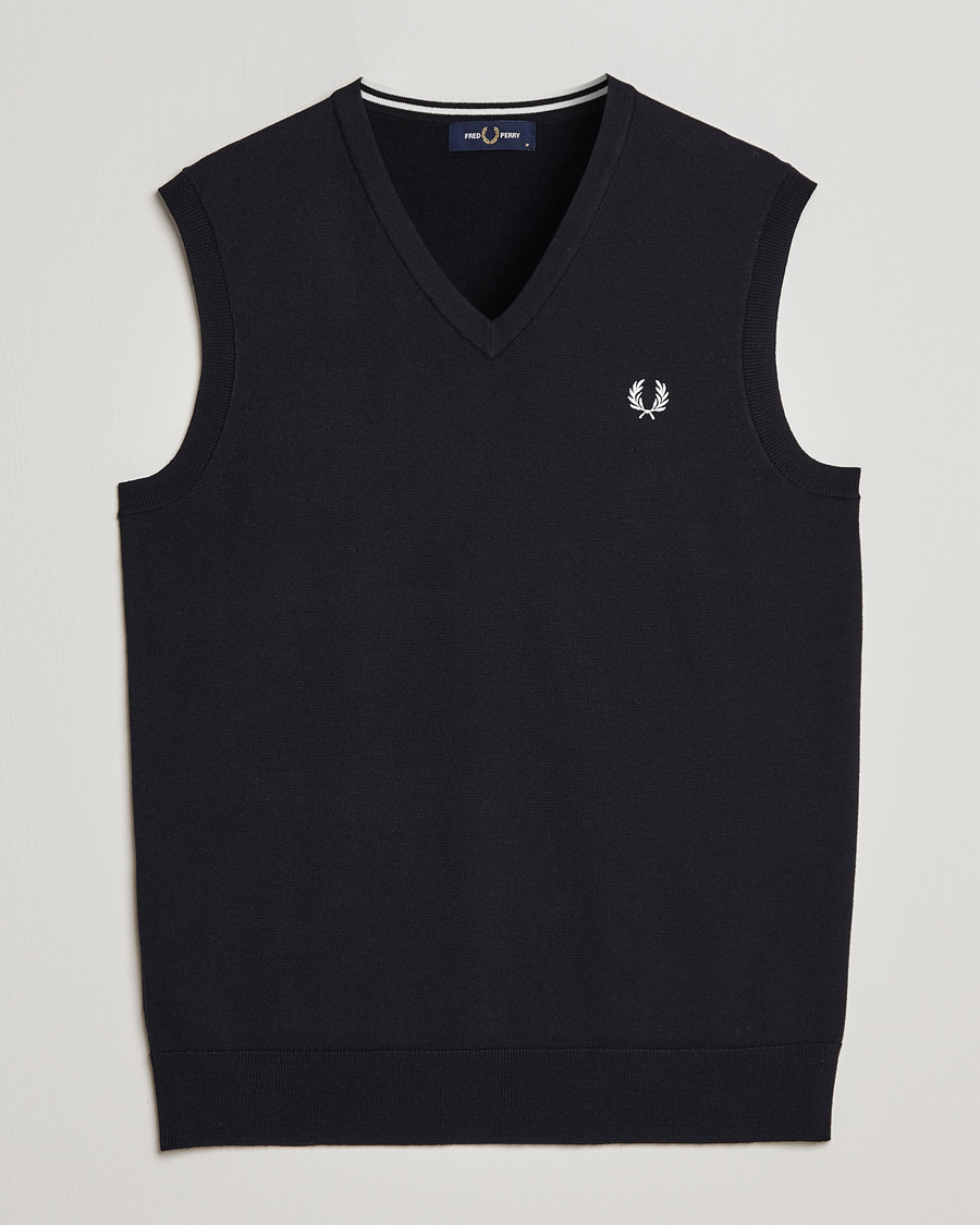 Herre | Gensere | Fred Perry | Classic V-Neck Tank Black