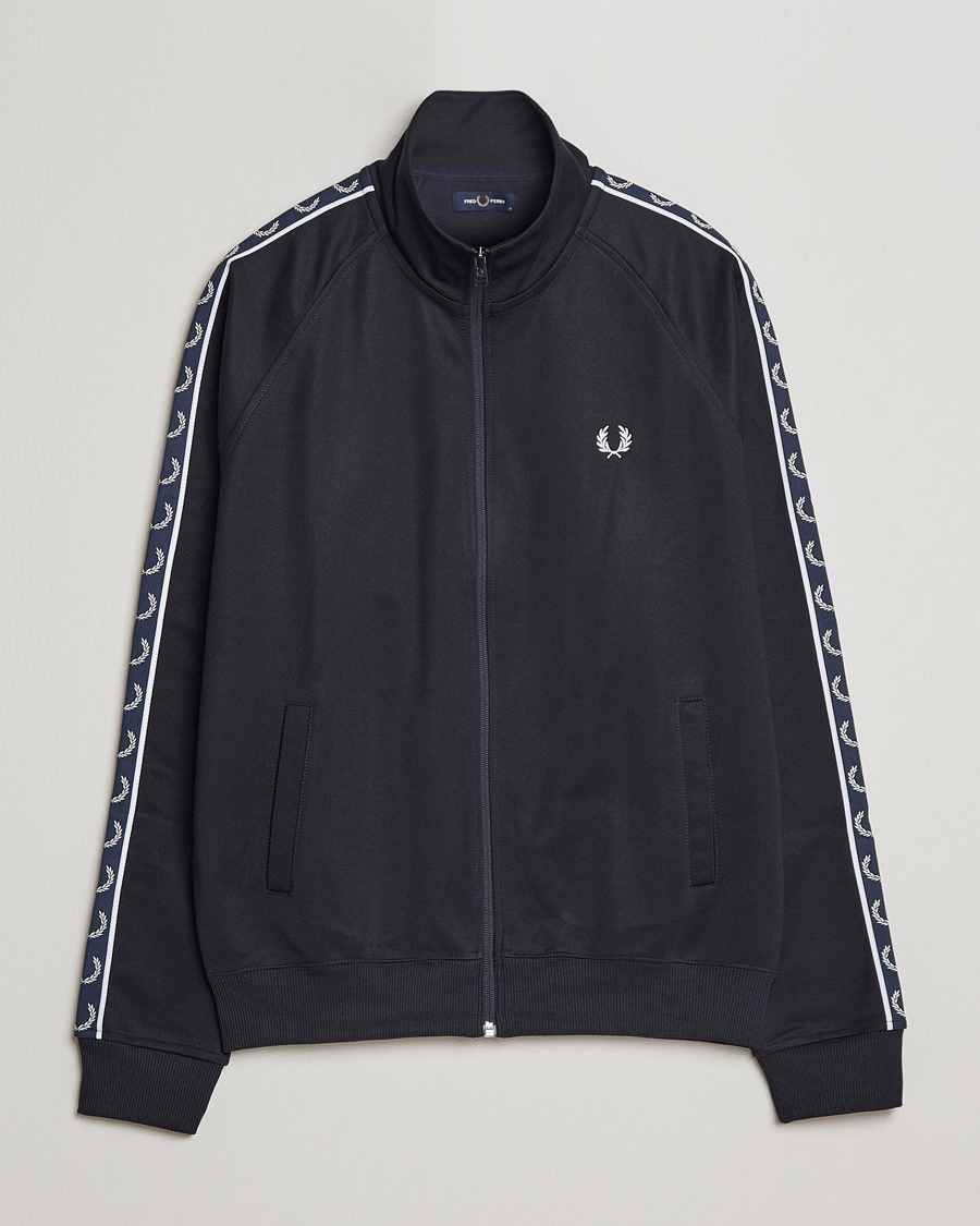 Herre | Gensere | Fred Perry | Taped Track Jacket Navy/White