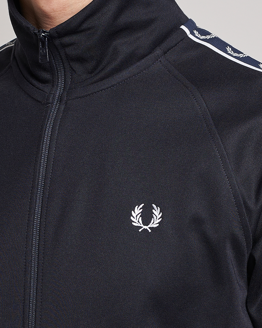 Herre | Gensere | Fred Perry | Taped Track Jacket Navy/White