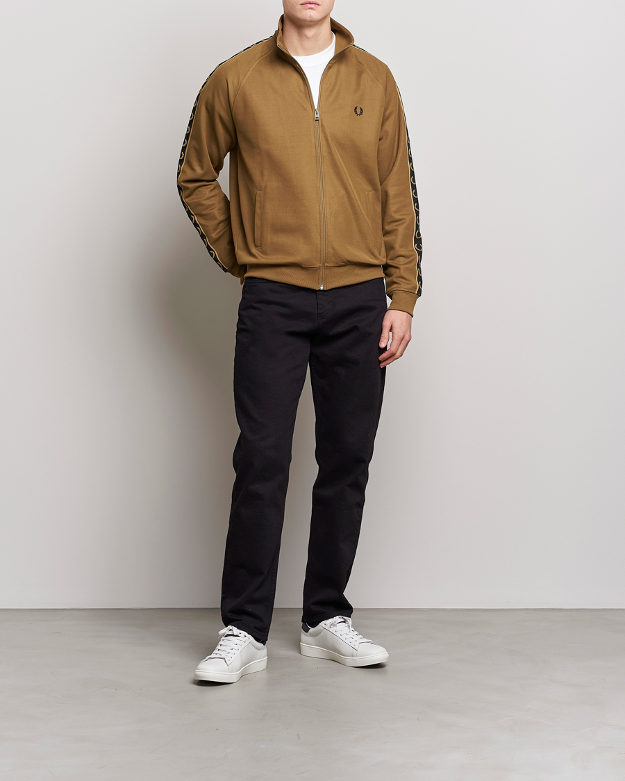 Herre | Gensere | Fred Perry | Taped Track Jacket Shaded Stone