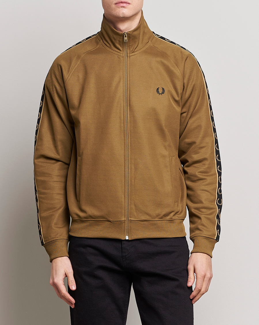 Herre | Gensere | Fred Perry | Taped Track Jacket Shaded Stone