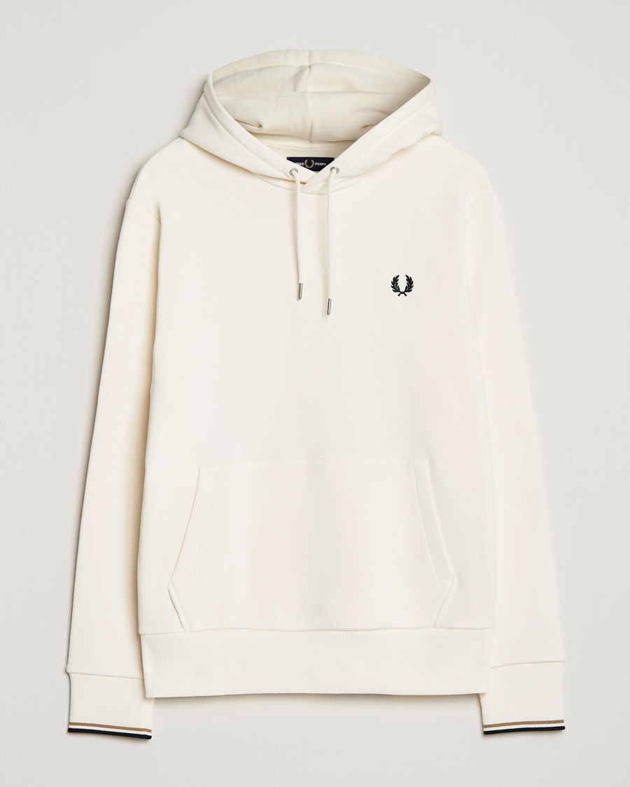 Herre | Gensere | Fred Perry | Tipped Hooded Sweatshirt Ecru