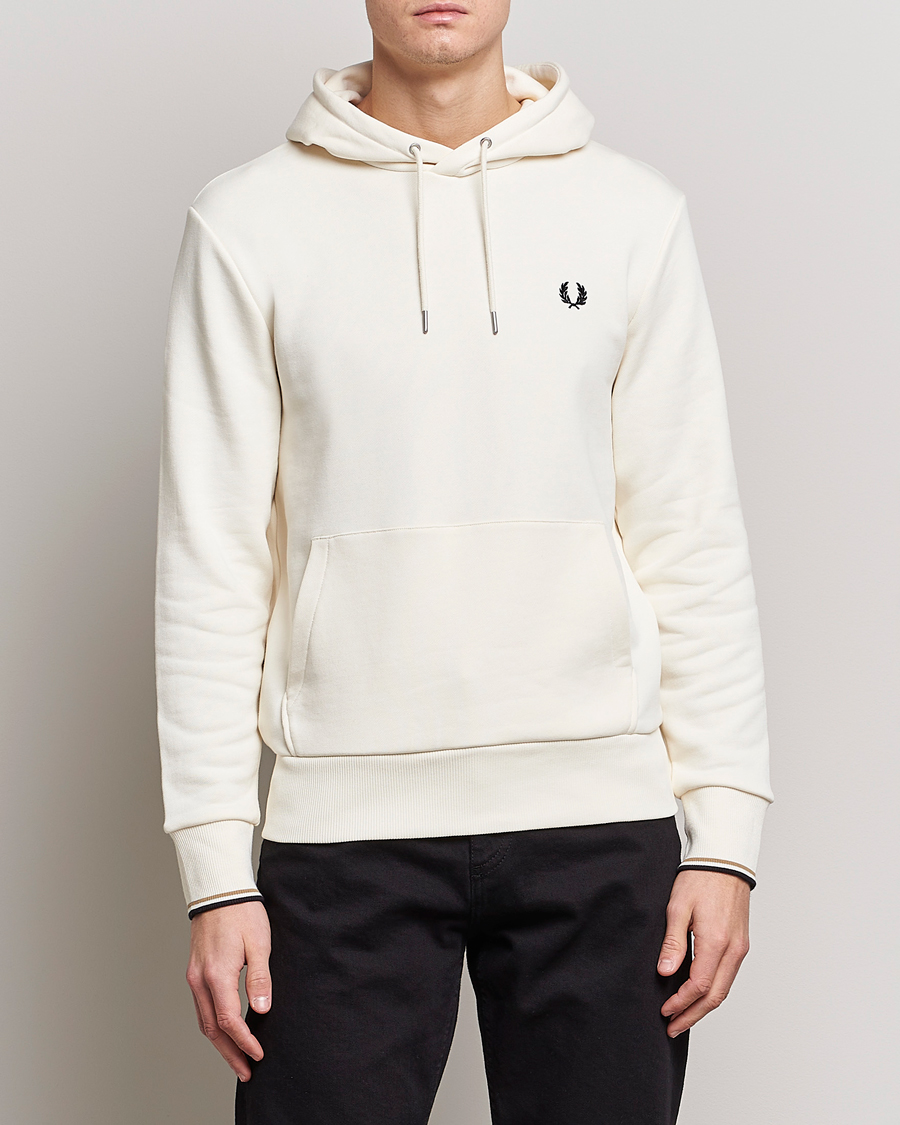 Herre | Gensere | Fred Perry | Tipped Hooded Sweatshirt Ecru