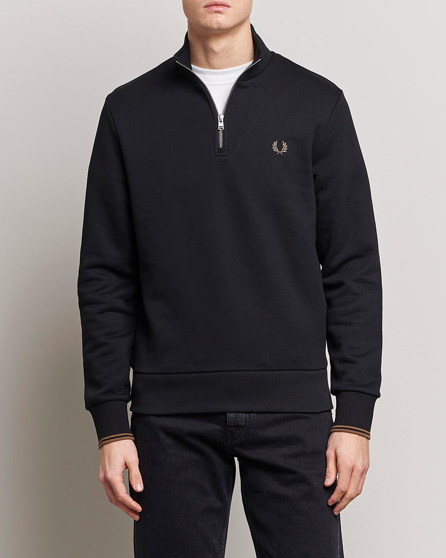 Herre | Gensere | Fred Perry | Half Zip Sweatshirt Black