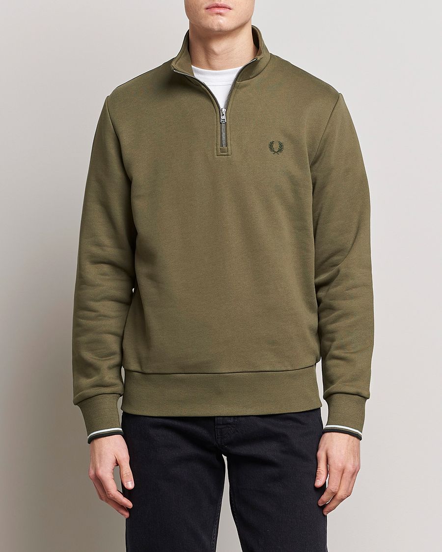 Herre | Gensere | Fred Perry | Half Zip Sweatshirt Uniform Green