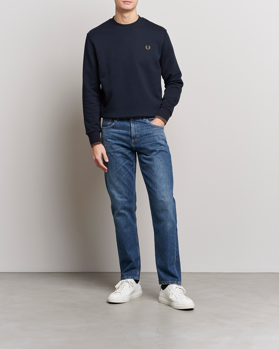 Herre | Gensere | Fred Perry | Crew Neck Sweatshirt Navy