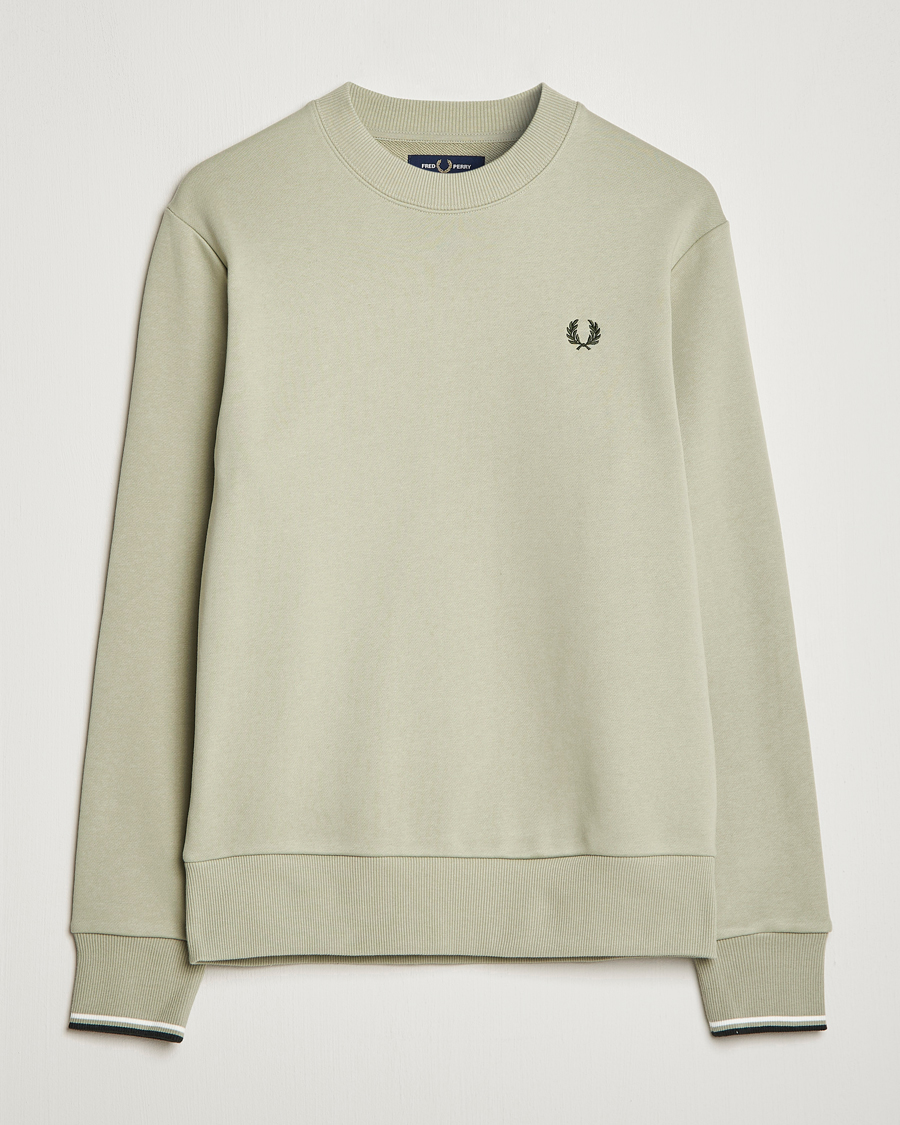 Herre | Gensere | Fred Perry | Crew Neck Sweatshirt Sea Gras