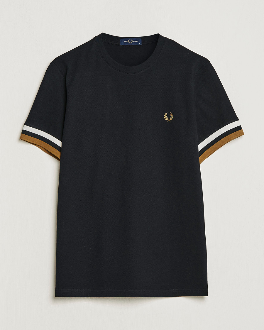 Herre | T-Shirts | Fred Perry | Boled Tipped Pique T-Shirt Black