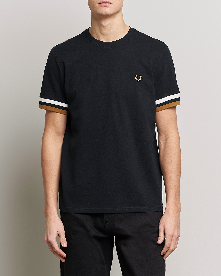 Herre | T-Shirts | Fred Perry | Boled Tipped Pique T-Shirt Black