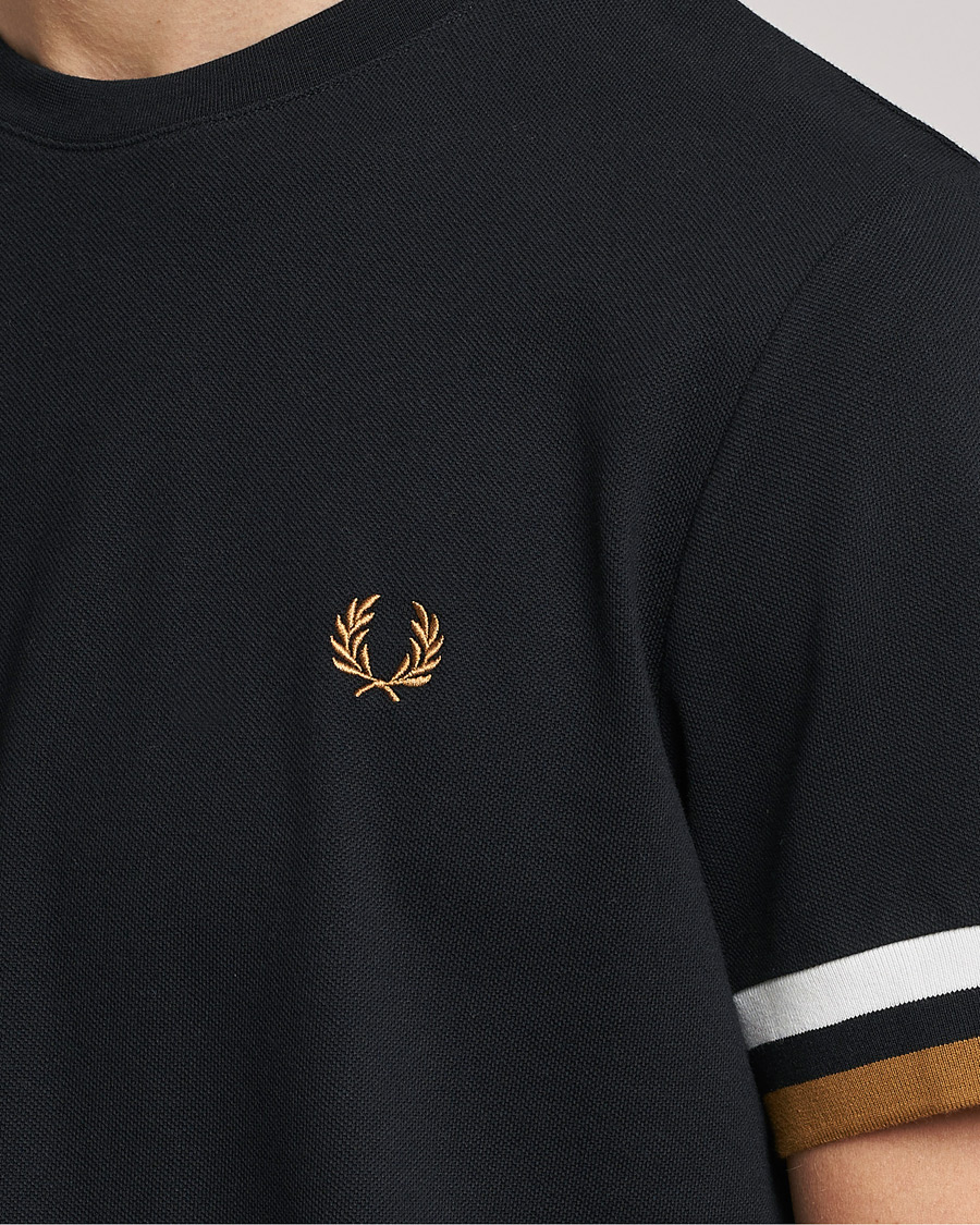 Herre | T-Shirts | Fred Perry | Boled Tipped Pique T-Shirt Black