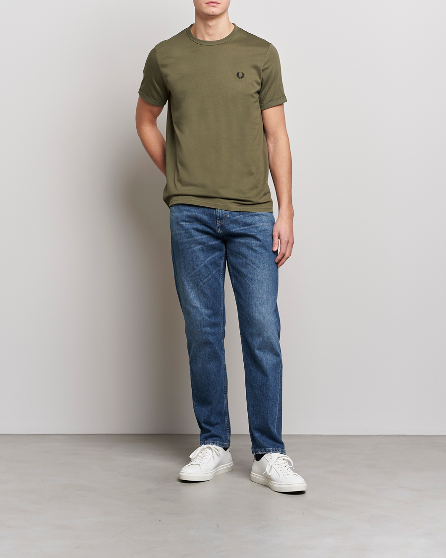 Herre | T-Shirts | Fred Perry | Ringer T-Shirt Unifrom Green