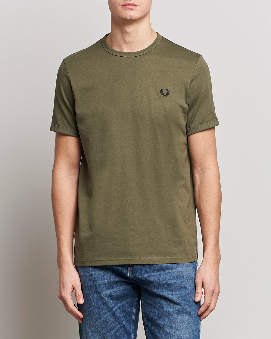 Herre | T-Shirts | Fred Perry | Ringer T-Shirt Unifrom Green