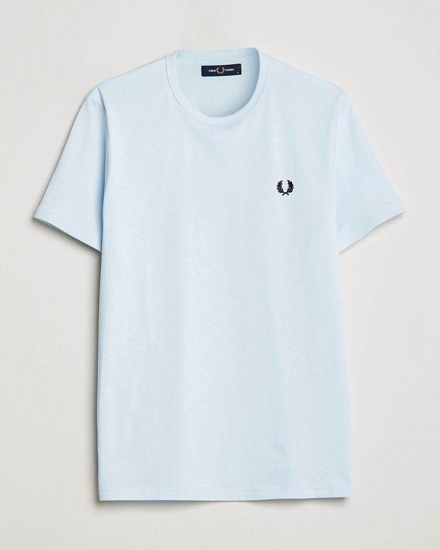 Herre | T-Shirts | Fred Perry | Ringer T-Shirt Light Ice
