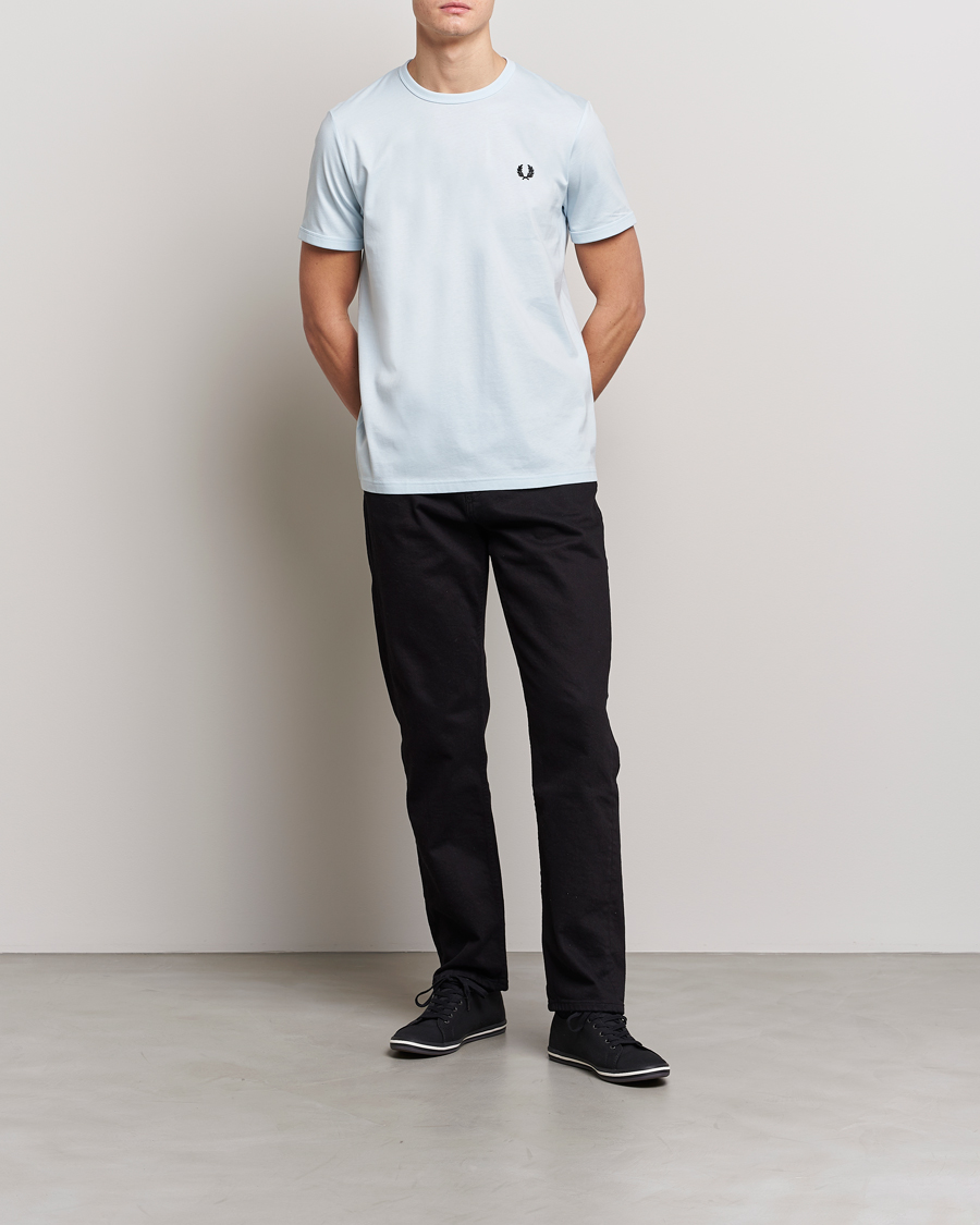Herre | T-Shirts | Fred Perry | Ringer T-Shirt Light Ice