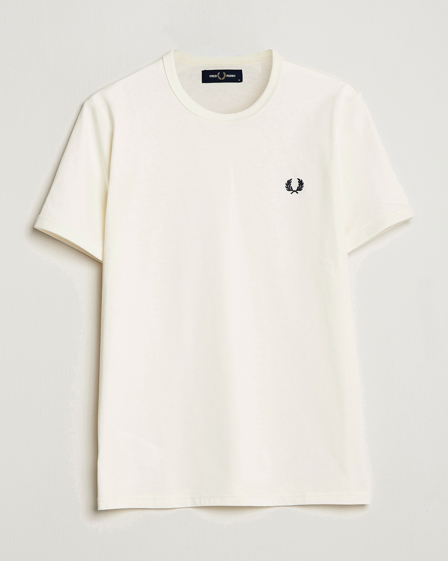 Herre | T-Shirts | Fred Perry | Ringer T-Shirt Ecru