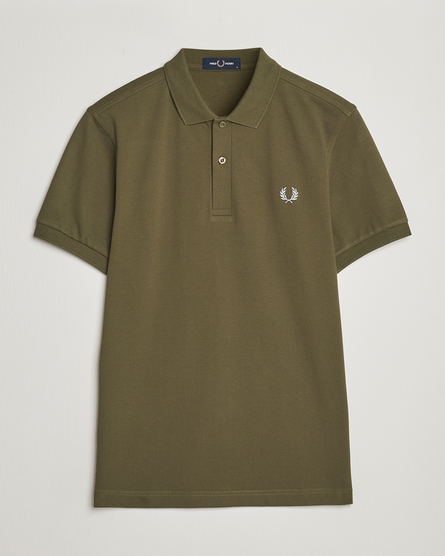 Herre | Pikéer | Fred Perry | Plain Polo Shirt Uniform Green