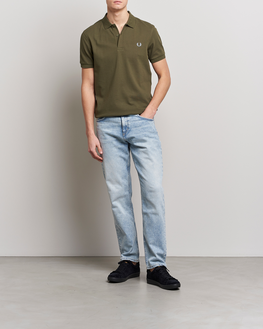 Herre | Pikéer | Fred Perry | Plain Polo Shirt Uniform Green