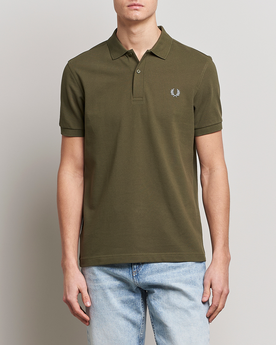 Herre | Pikéer | Fred Perry | Plain Polo Shirt Uniform Green