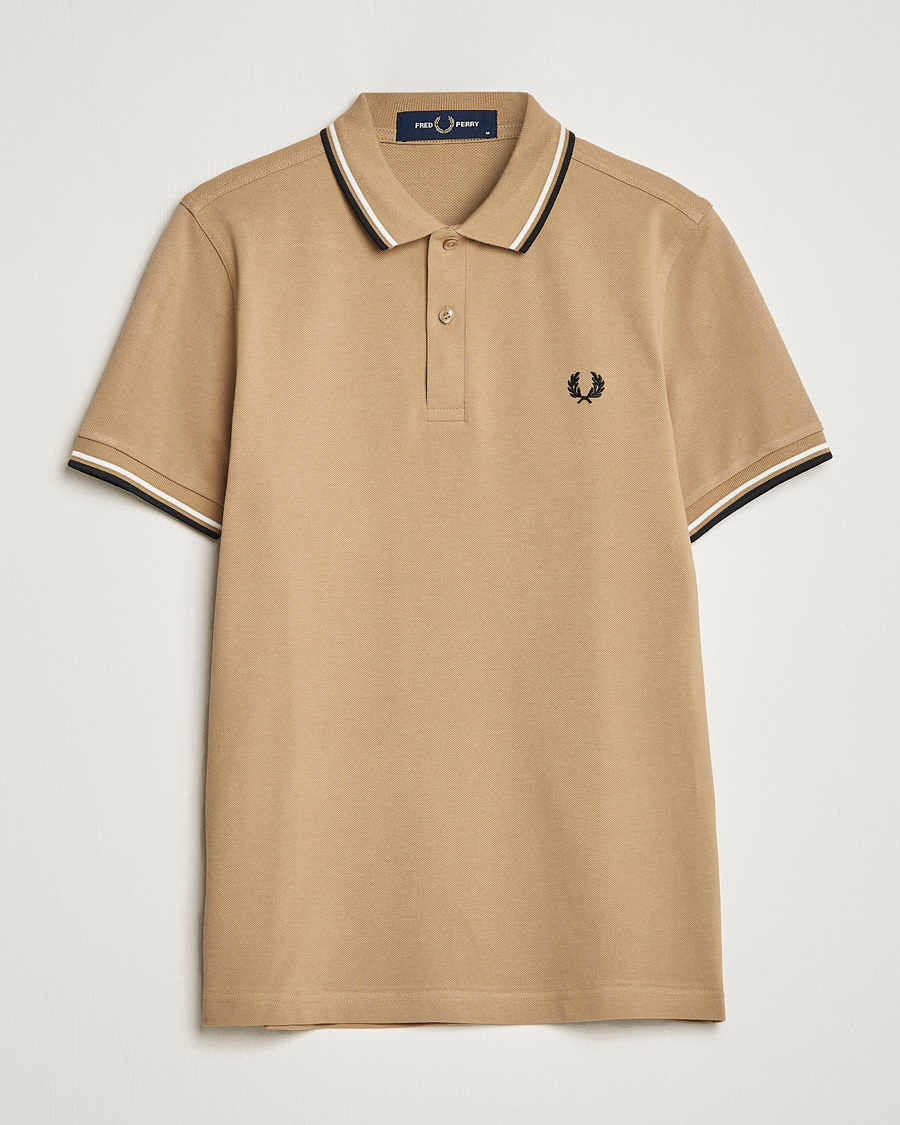 Herre | Pikéer | Fred Perry | Twin Tipped Polo Shirt Warm Stone