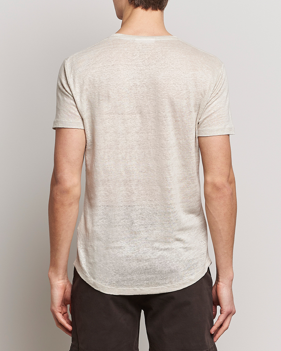 Herre | T-Shirts | Orlebar Brown | OB Linen Crew Neck Tee Pebble