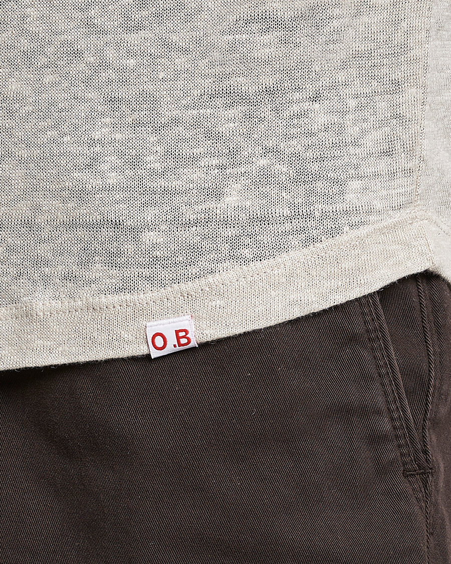 Herre | T-Shirts | Orlebar Brown | OB Linen Crew Neck Tee Pebble