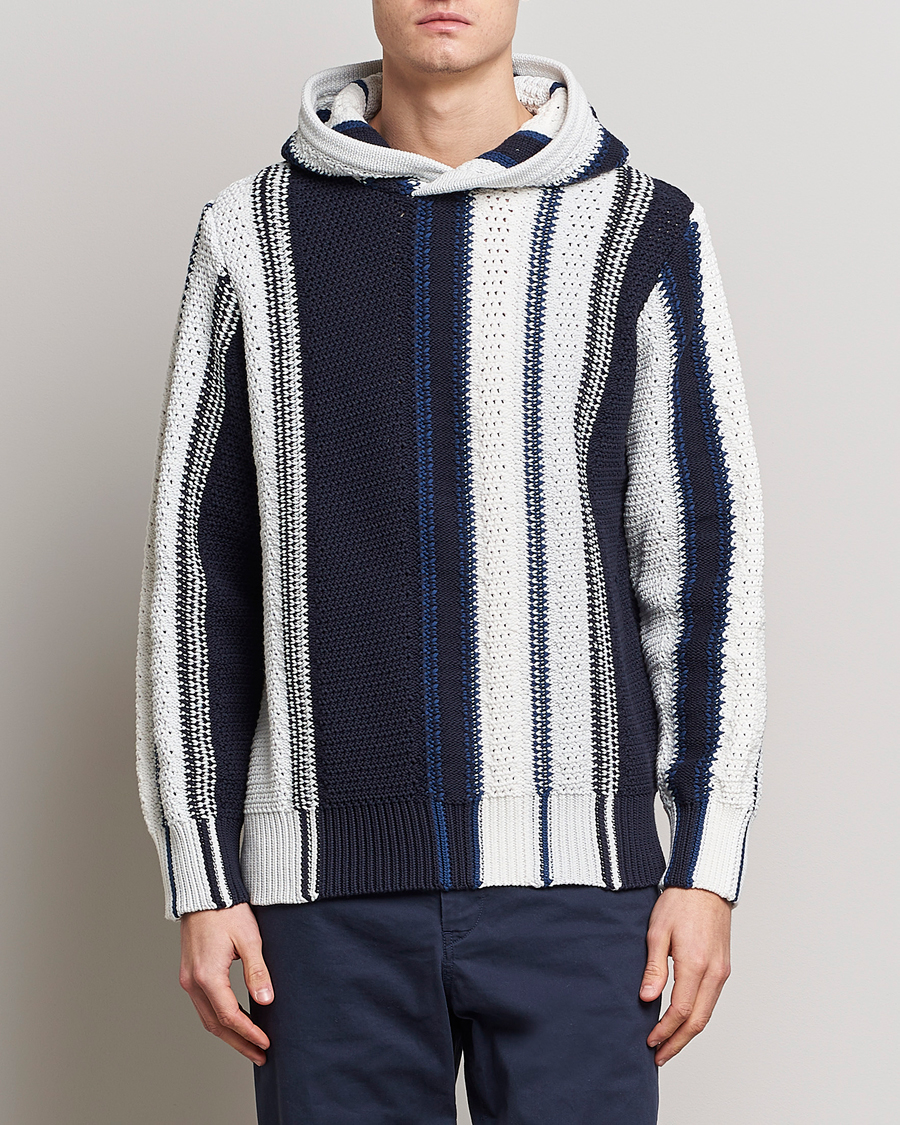 Herre |  | Orlebar Brown | Kirk Tanami Striped Cotton Hood Sea Mist/Night Iris