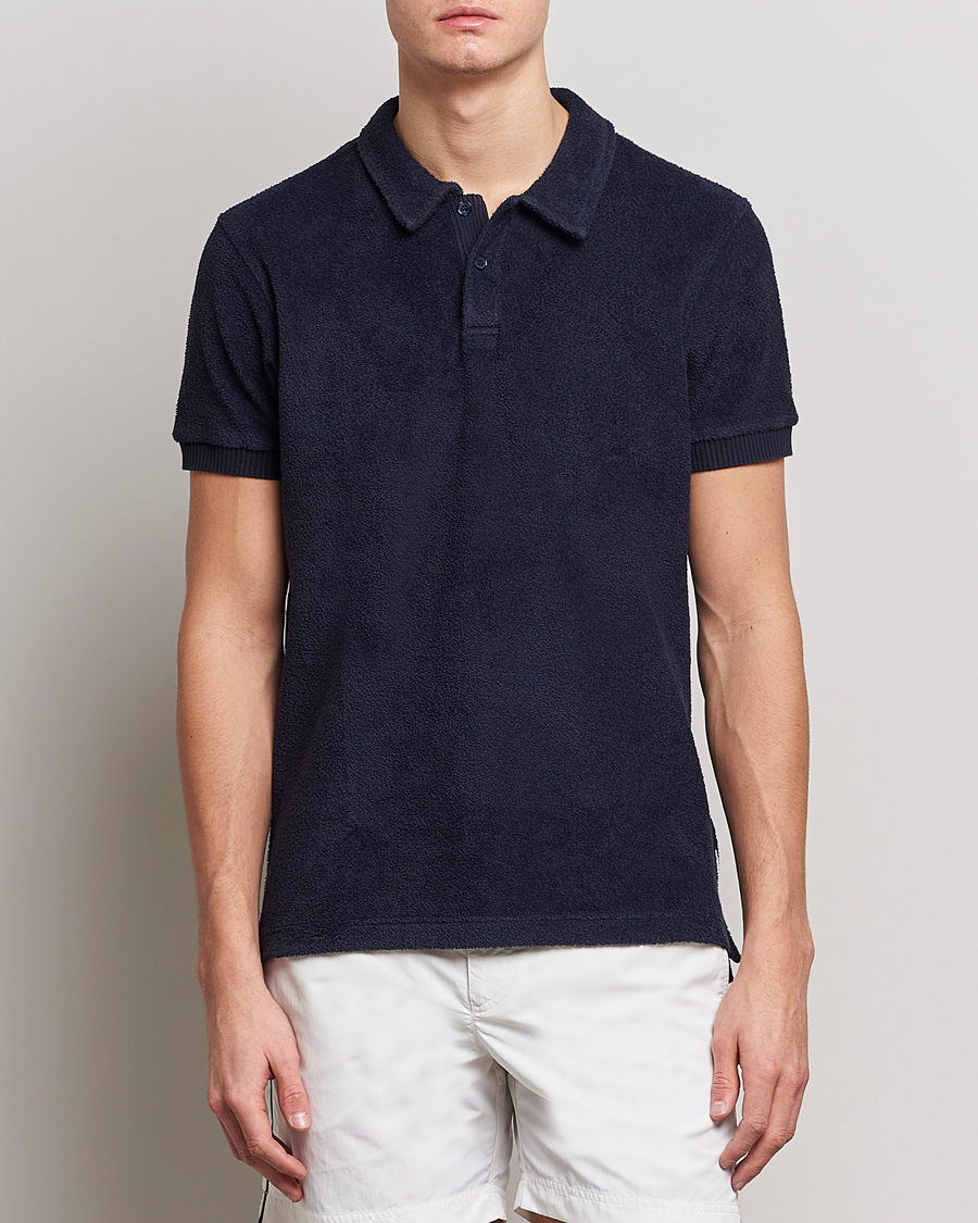 Herre | Pikéer | Orlebar Brown | Lorenzo Cotton Terry Polo Night Iris