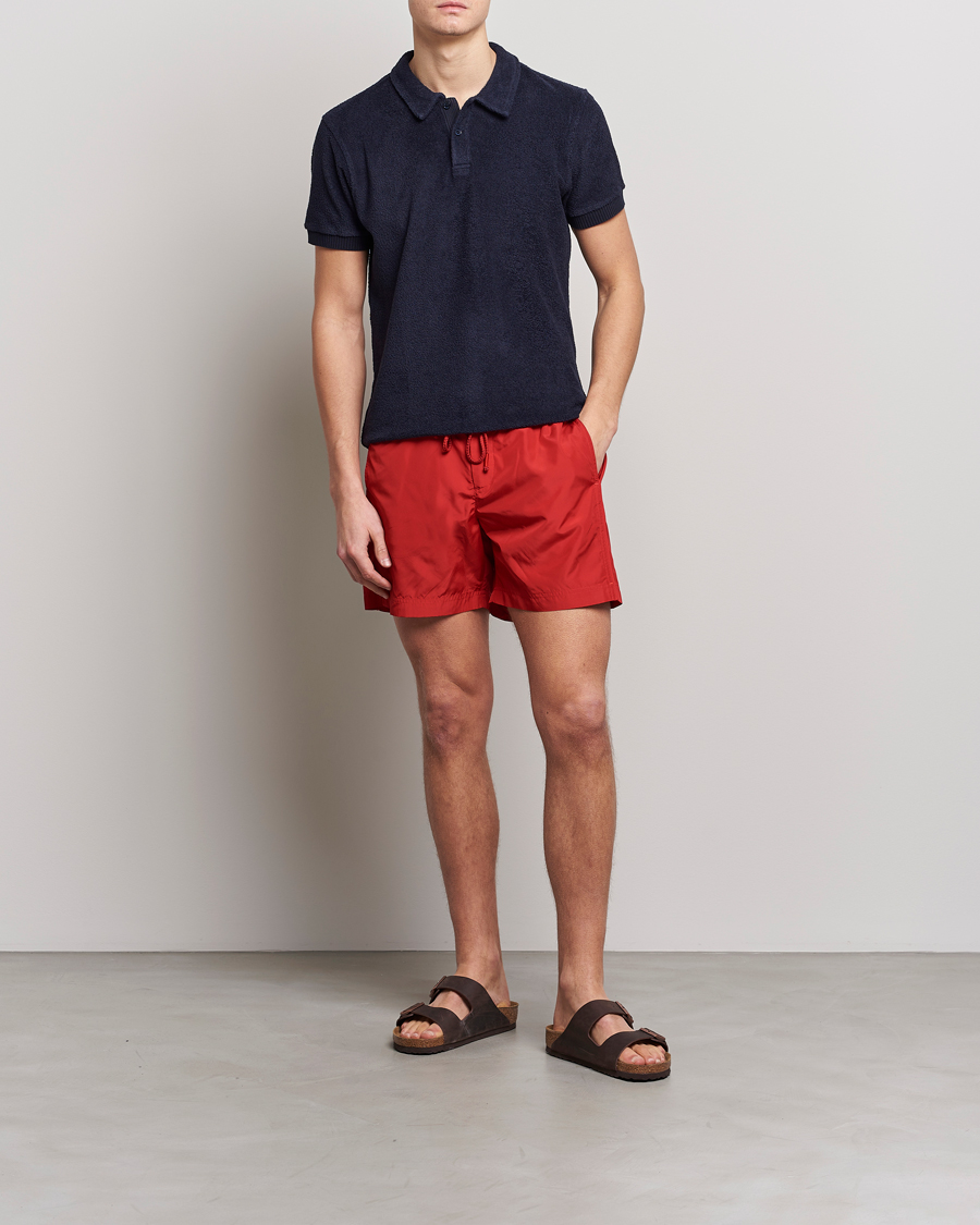 Herre | Badeshorts | Orlebar Brown | Bulldog Drawcord Solid Swimshorts Vermillion