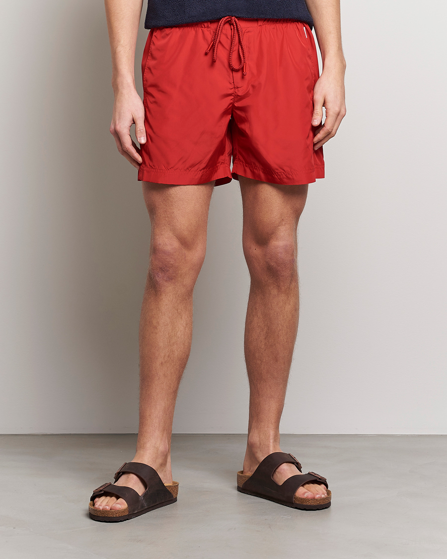 Herre | Orlebar Brown | Orlebar Brown | Bulldog Drawcord Solid Swimshorts Vermillion