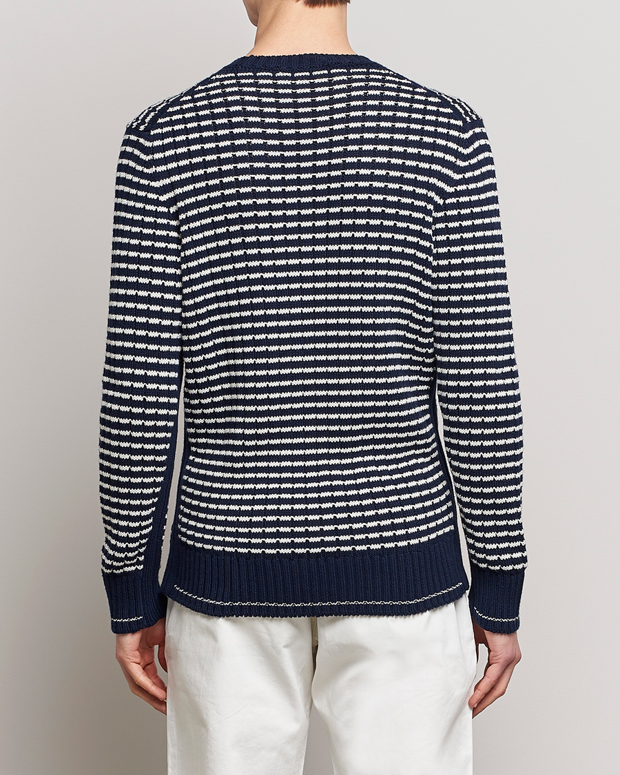 Herre | Gensere | Orlebar Brown | Lorca Organic Cotton Side Stripe Night Iris/Sea Mist