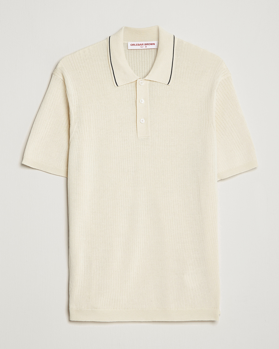 Herre | Pikéer | Orlebar Brown | Maranon Organic Cotton Rib Tipping Polo Sea Mist