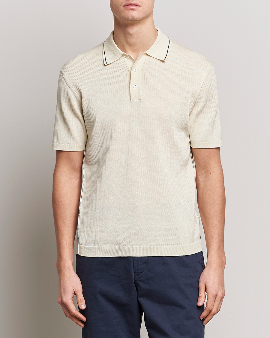 Herre | Pikéer | Orlebar Brown | Maranon Organic Cotton Rib Tipping Polo Sea Mist