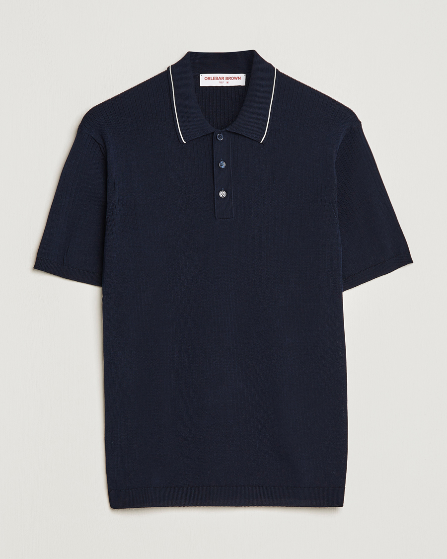 Herre | Pikéer | Orlebar Brown | Maranon Organic Cotton Rib Tipping Polo Night Iris
