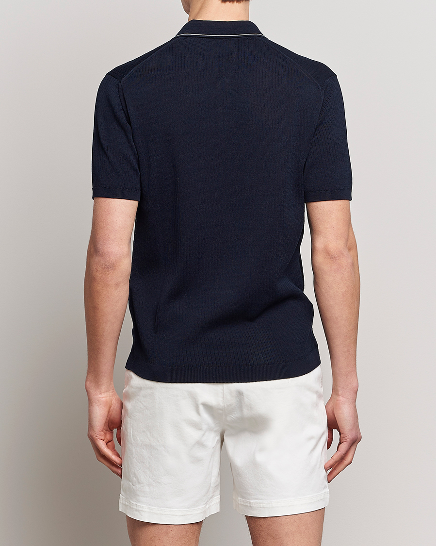 Herre | Pikéer | Orlebar Brown | Maranon Organic Cotton Rib Tipping Polo Night Iris