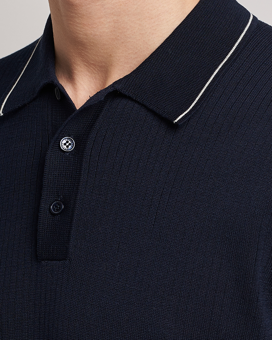 Herre | Pikéer | Orlebar Brown | Maranon Organic Cotton Rib Tipping Polo Night Iris