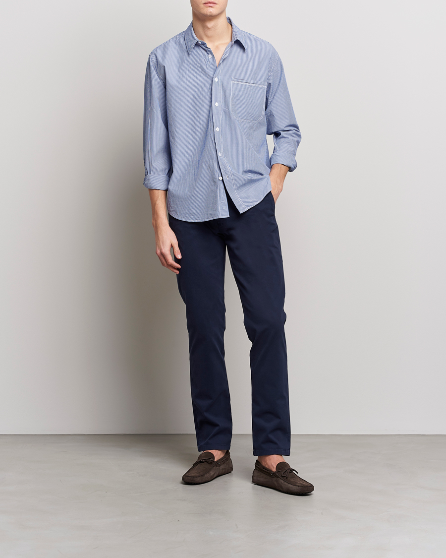 Herre | Skjorter | Orlebar Brown | Grasmoor Relaxed Fit Striped Shirt Navy/White
