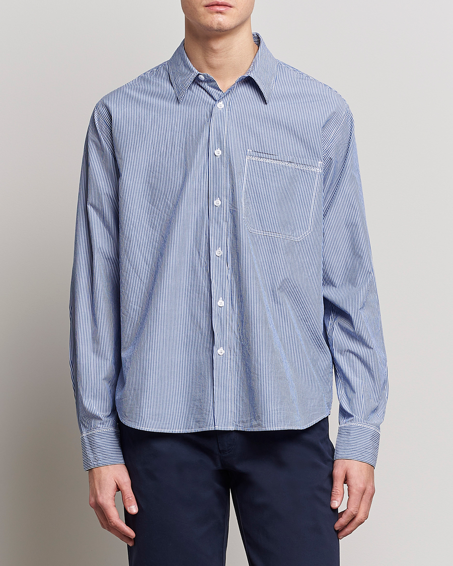 Herre | Orlebar Brown | Orlebar Brown | Grasmoor Relaxed Fit Striped Shirt Navy/White