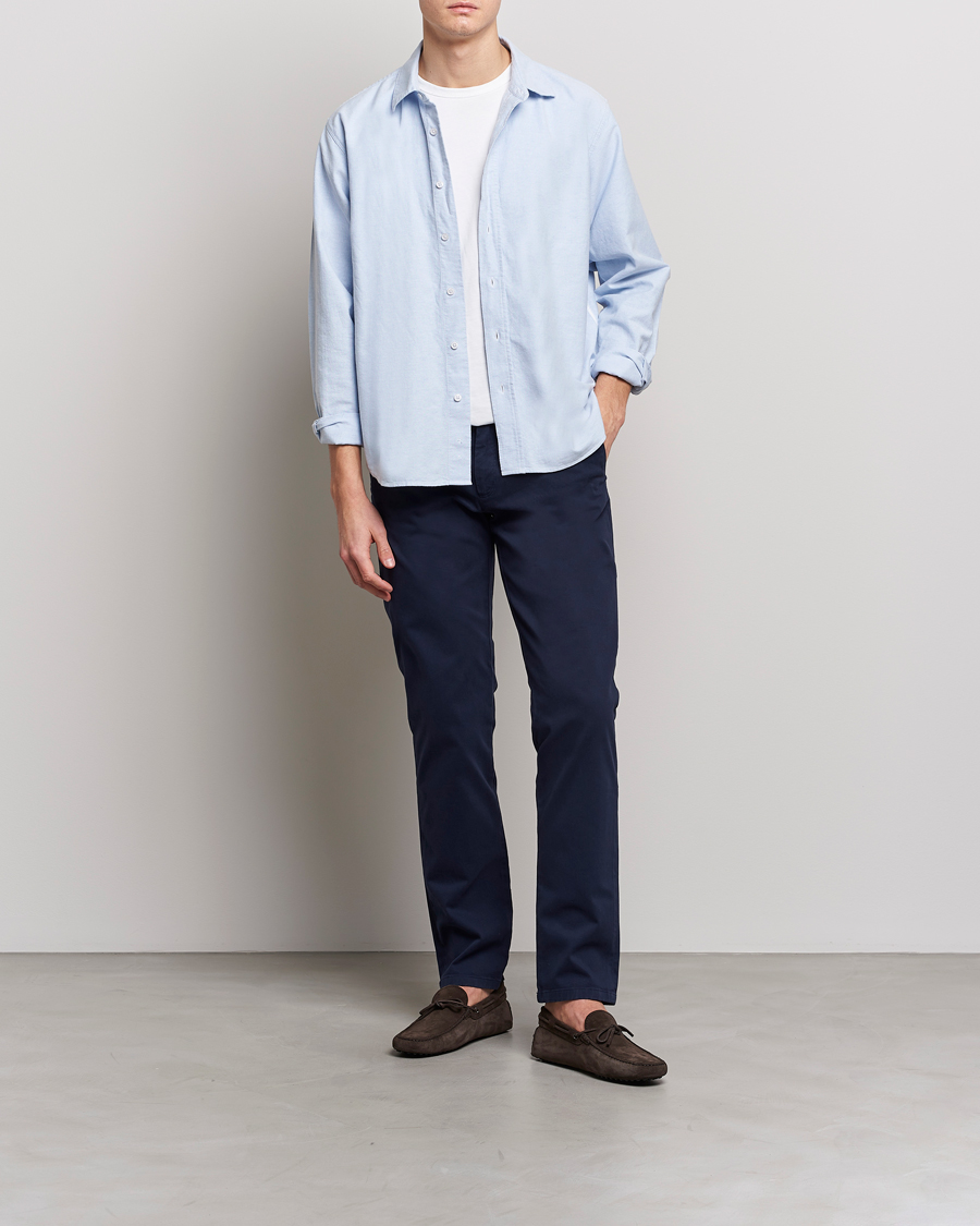 Herre | Skjorter | Orlebar Brown | Grasmoor Relaxed Fit Tape Rim Shirt Serenity Blue