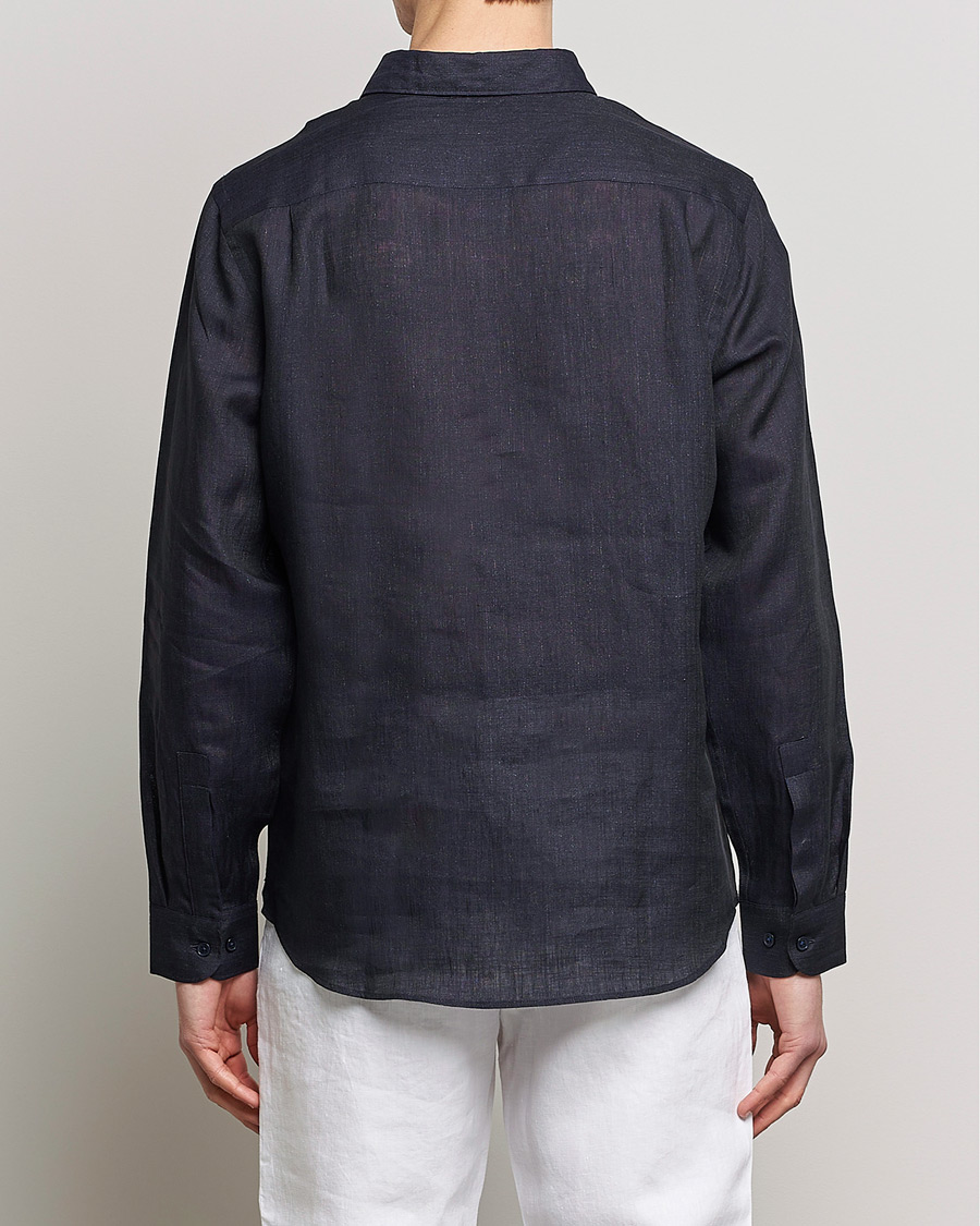 Herre | Skjorter | Orlebar Brown | Percy Smart Linen Shirt Dark Navy