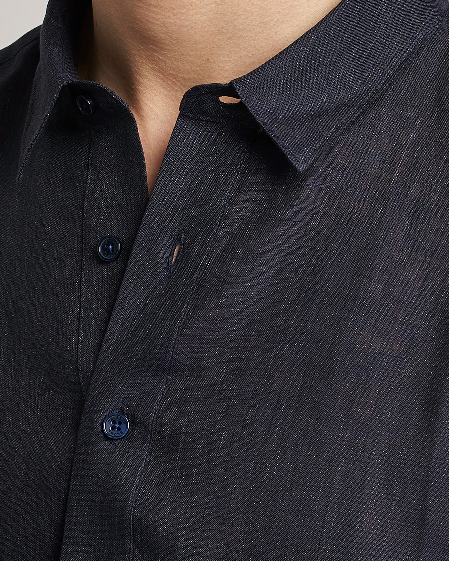 Herre | Skjorter | Orlebar Brown | Percy Smart Linen Shirt Dark Navy