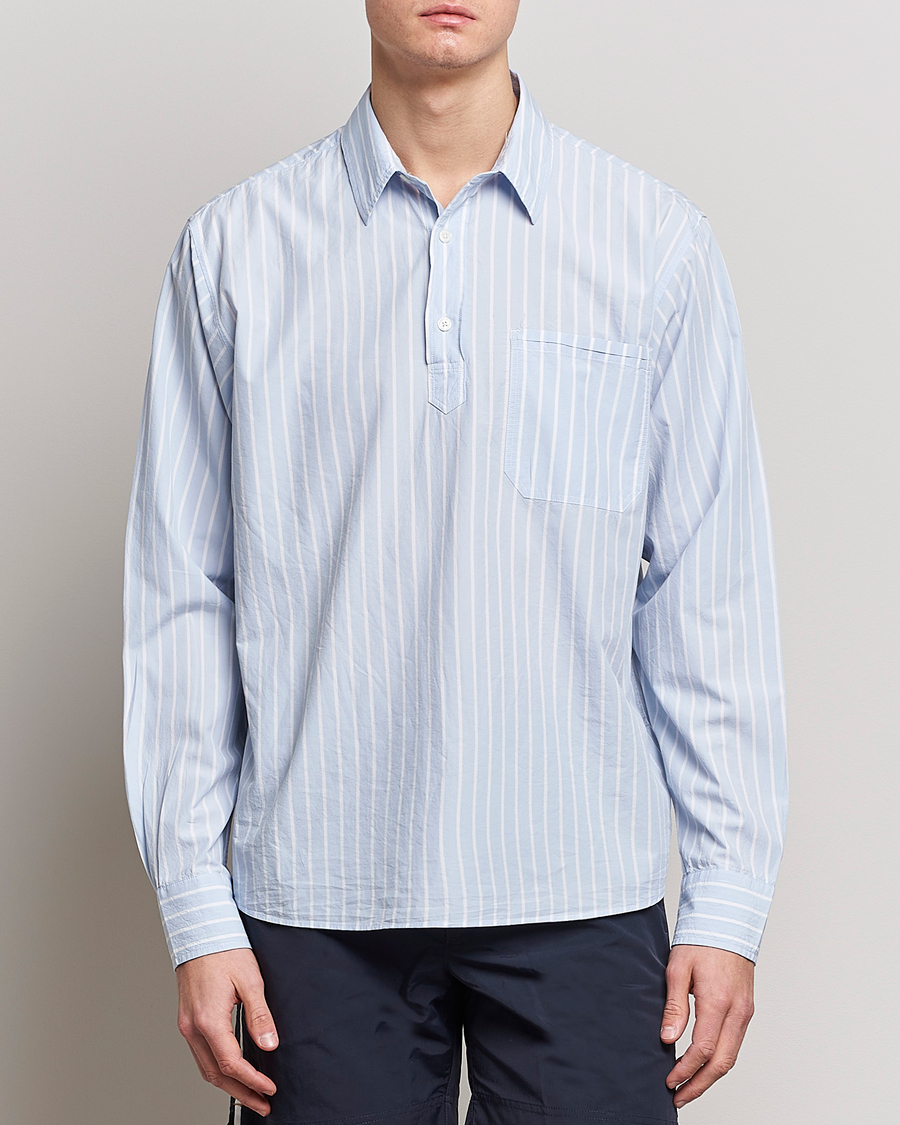 Herre | Casual | Orlebar Brown | Shanklin Relaxed Fit Overhead Shirt Serenity Blue